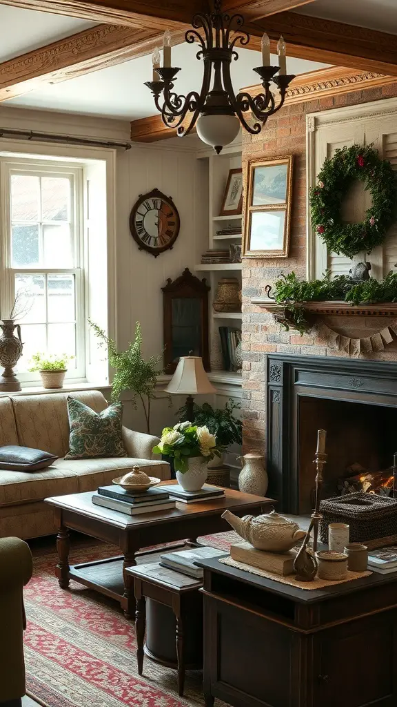 23+ Cozy English Cottage Living Room Ideas for a Warm Home Aesthetic 17 Cozy English cottage living room with family heirlooms and warm decor