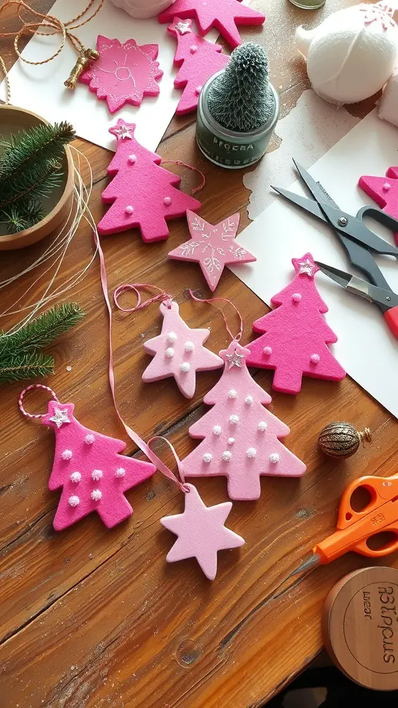 31+ Pink Christmas Tree Ideas to Brighten Your Holiday Décor 9 Colorful DIY materials for making pink Christmas tree ornaments