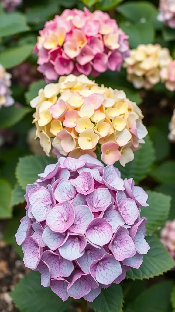 21+ Stunning Lavender and Hydrangea Landscaping Ideas to Transform Your Garden 16 Colorful hydrangea flowers in shades of pink, yellow, and lavender
