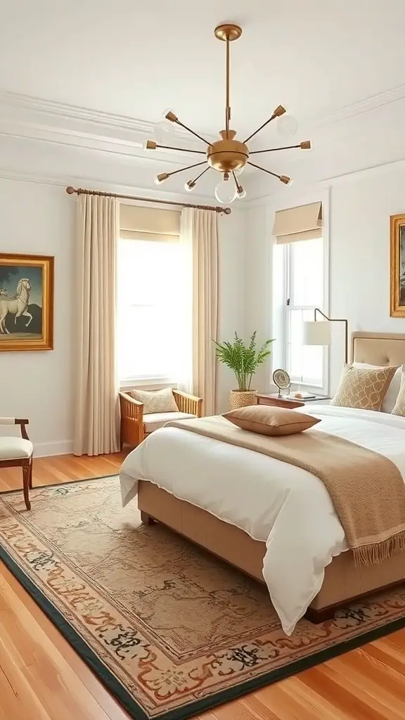 29+ Stylish Ralph Lauren Bedroom Ideas for a Cozy Retreat 11 A stylish bedroom featuring a classic rug, soft bedding, and elegant decor.