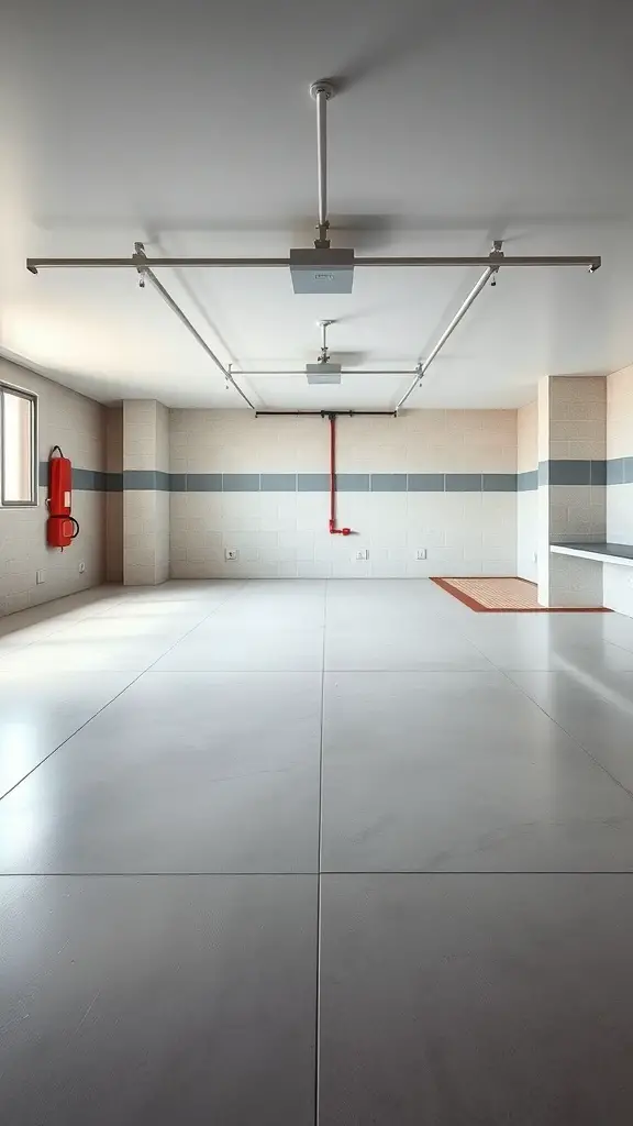 25+ Creative Garage Tile Floor Ideas to Transform Your Space 15 Spacious garage floor with large format tiles