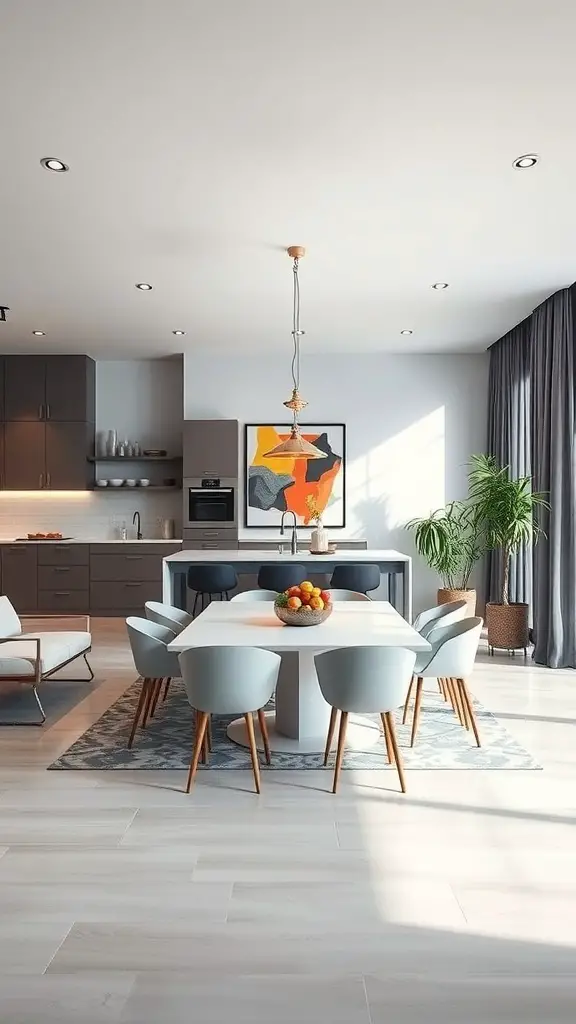 27+ Stunning Open Plan Kitchen Living Room Ideas to Transform Your Space 15 Modern open plan kitchen and dining area with stylish decor