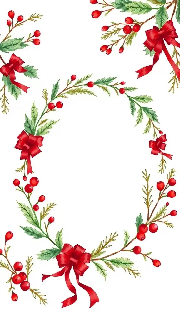 25+ Adorable Christmas Bookmarks You'll Love 13 A collection of holiday wreath bookmarks featuring greenery, red berries, and ribbons.