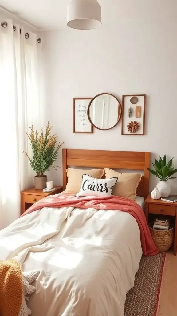 27+ Inspiring Small Bedroom Arrangement Ideas for Maximizing Space 16 Cozy small bedroom with warm decor and seasonal elements