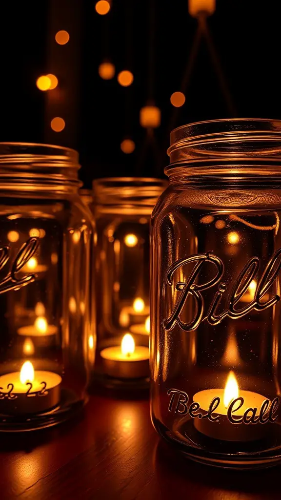 23 Affordable DIY Christmas Gifts for Everyone on Your List 13 Decorative mason jar lanterns glowing with candles inside
