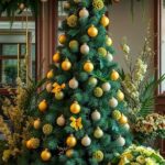 31+ Stunning Green and Gold Christmas Tree Decorations Ideas 8