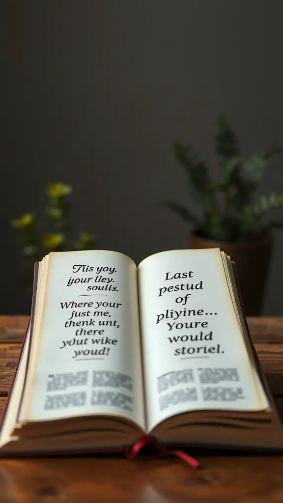 31+ Creative Bookmark Design Ideas You’ll Love 4 An open book displaying inspirational quotes on its pages.