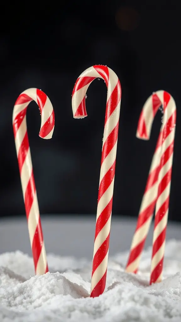 25+ Adorable Christmas Bookmarks You'll Love 11 Three candy canes standing in snow