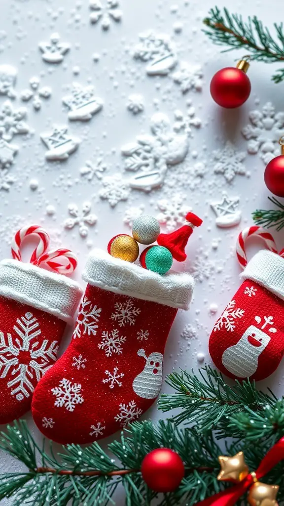 25+ Adorable Christmas Bookmarks You'll Love 3 Christmas stocking bookmarks with festive designs and colorful ornaments
