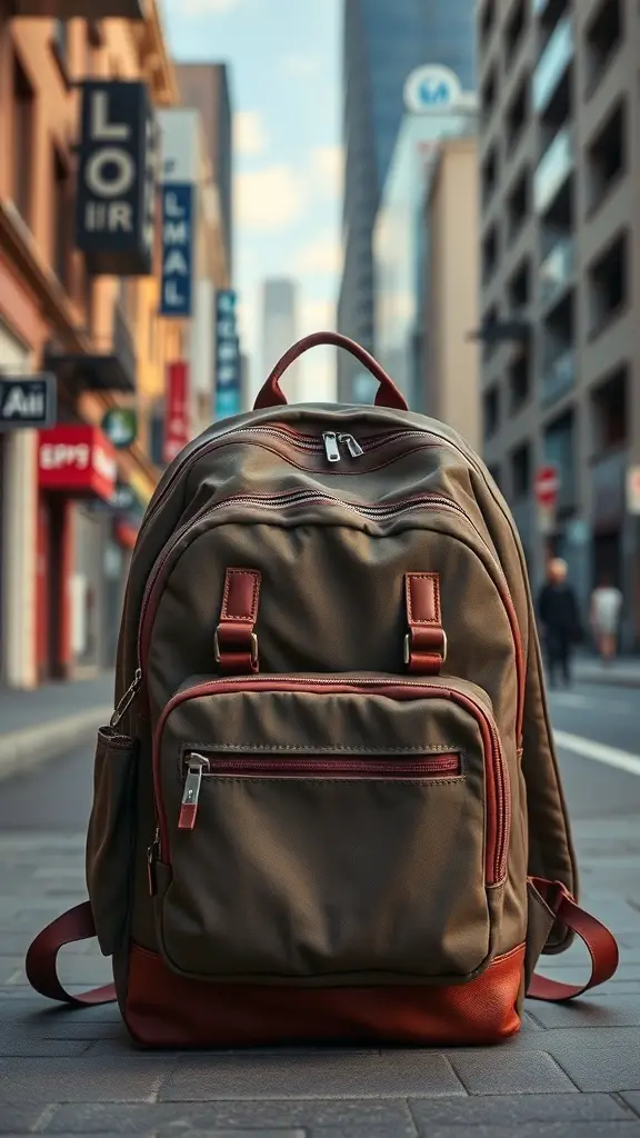 31 Thoughtful Birthday Gifts for Your Boyfriend: Unique Ideas He'll Love 14 A stylish backpack displayed on a city street, showcasing its design and functionality.