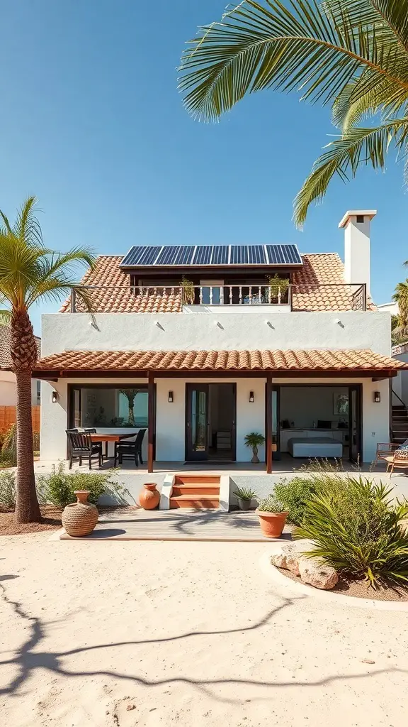 25+ Stunning Spanish Beach House Designs You’ll Love 5 A sustainable beach house with solar panels and natural landscaping