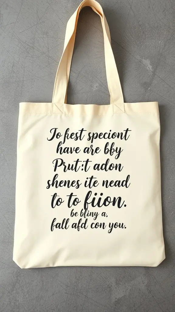 27+ Creative Tote Bag Painting Ideas You’ll Love 4 Tote bag with an inspirational quote in calligraphy style