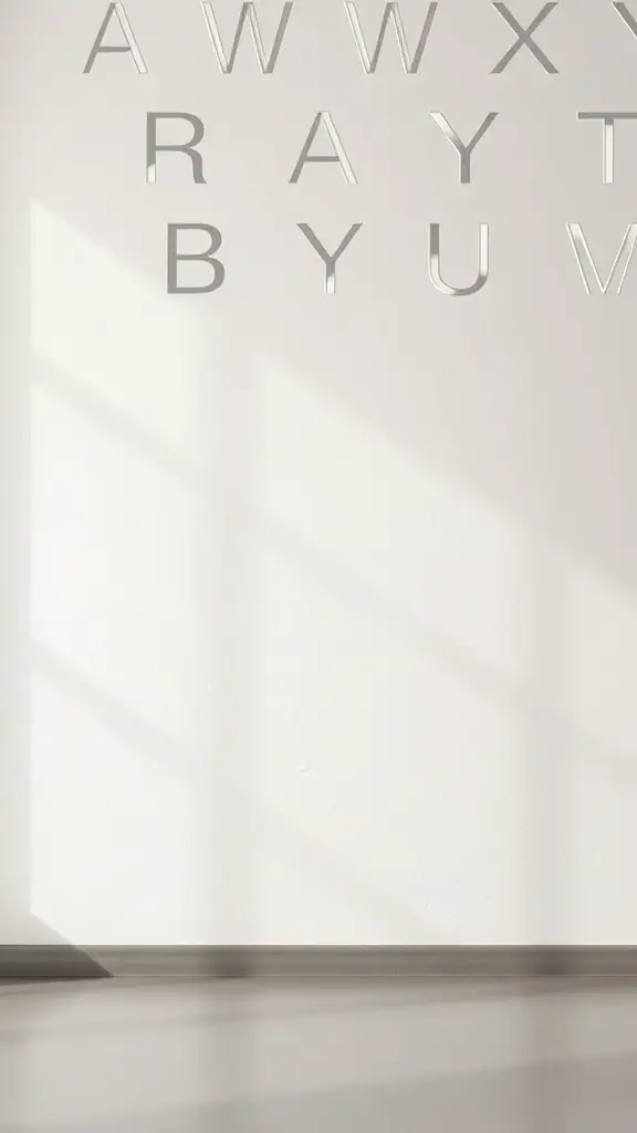 29+ Stunning Abstract Paintings You Need to See 12 Abstract minimalist art featuring letters on a white wall with shadows.