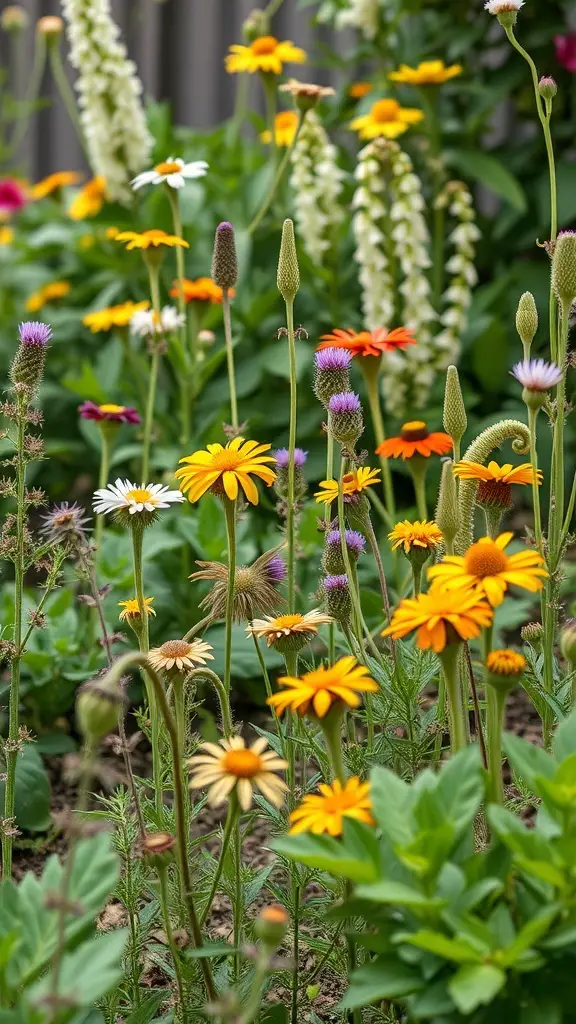 27+ Stunning Wildflower Landscaping Ideas for Your Garden 8 A colorful mix of wildflowers in a garden setting.