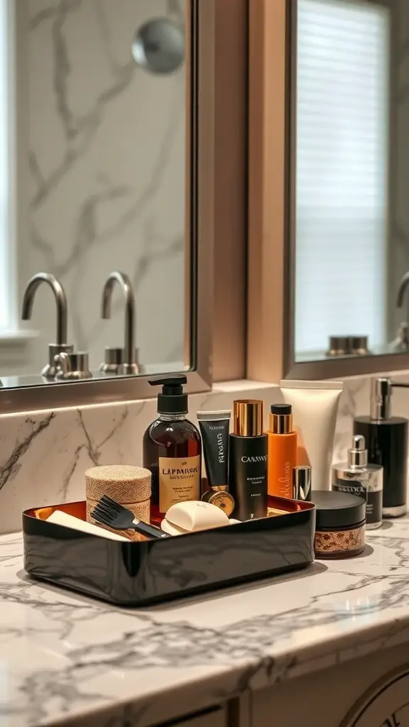 31 Thoughtful Birthday Gifts for Your Boyfriend: Unique Ideas He'll Love 4 A stylish grooming kit displayed on a marble countertop, featuring various grooming products.