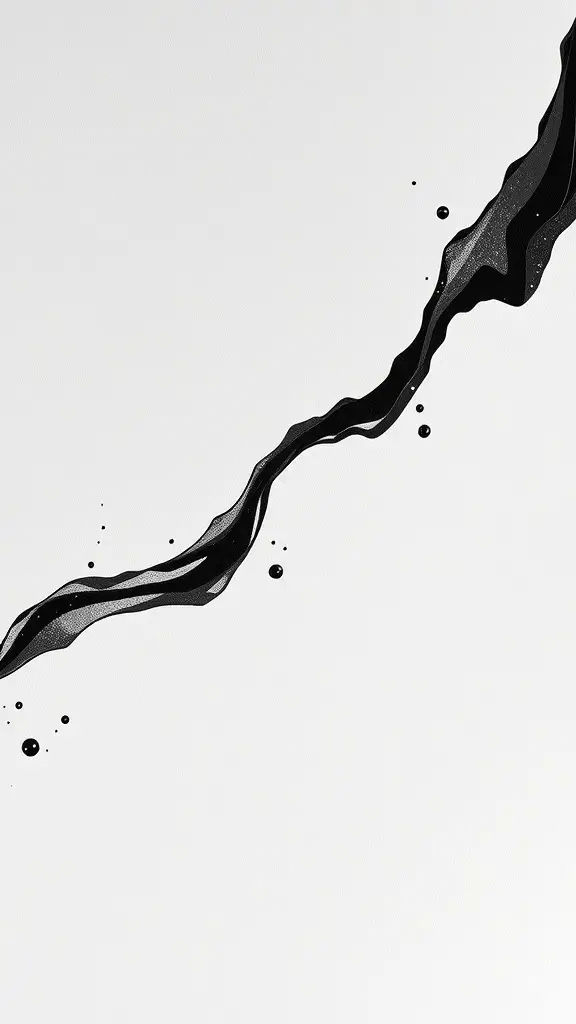 29+ Stunning Abstract Paintings You Need to See 13 An abstract painting featuring a bold, flowing black line on a white background.