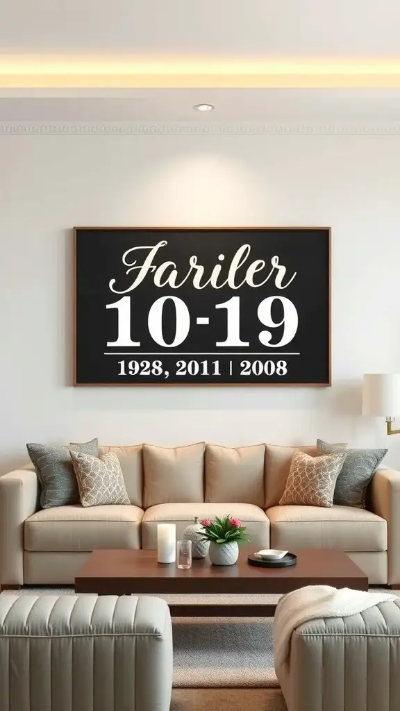 Personalized wall art featuring the name 'Fariler' and significant dates.