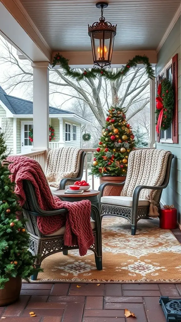 27+ Festive Back Porch Christmas Decor Ideas 4