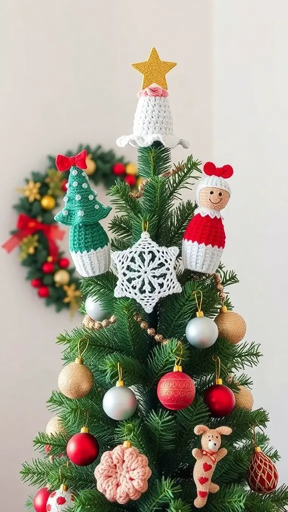 29+ Stunning Crochet Christmas Tree Ideas to Brighten Your Holiday Decor 10 Crochet Christmas tree toppers including a star, angel, tree, and snowflake.