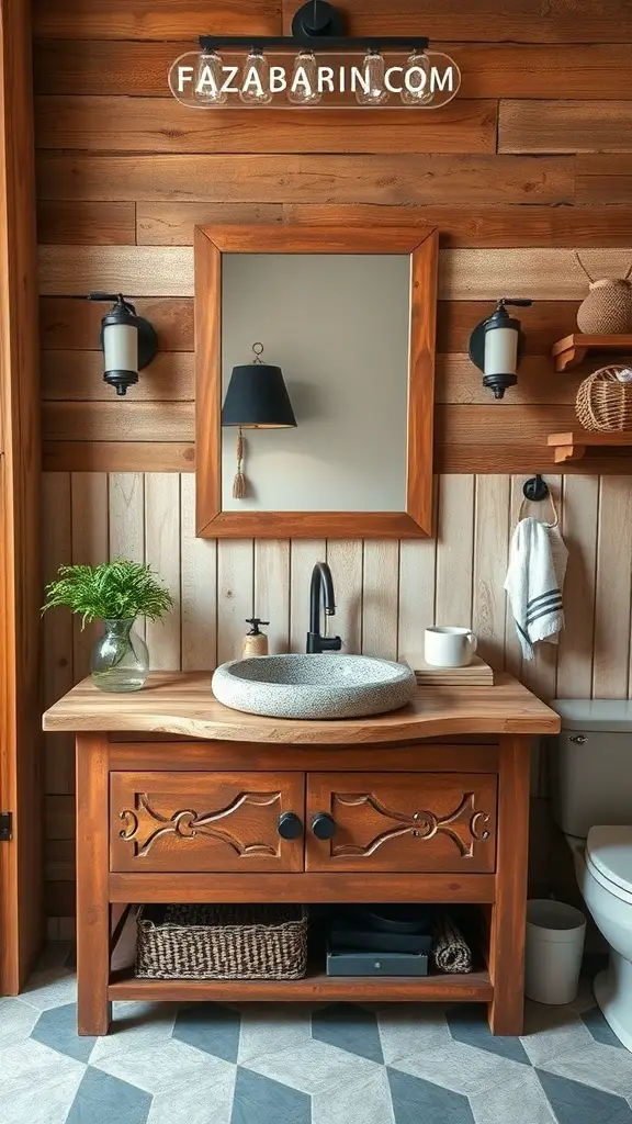 29+ Rustic Bathroom Wood Accent Ideas for a Cozy Retreat 1