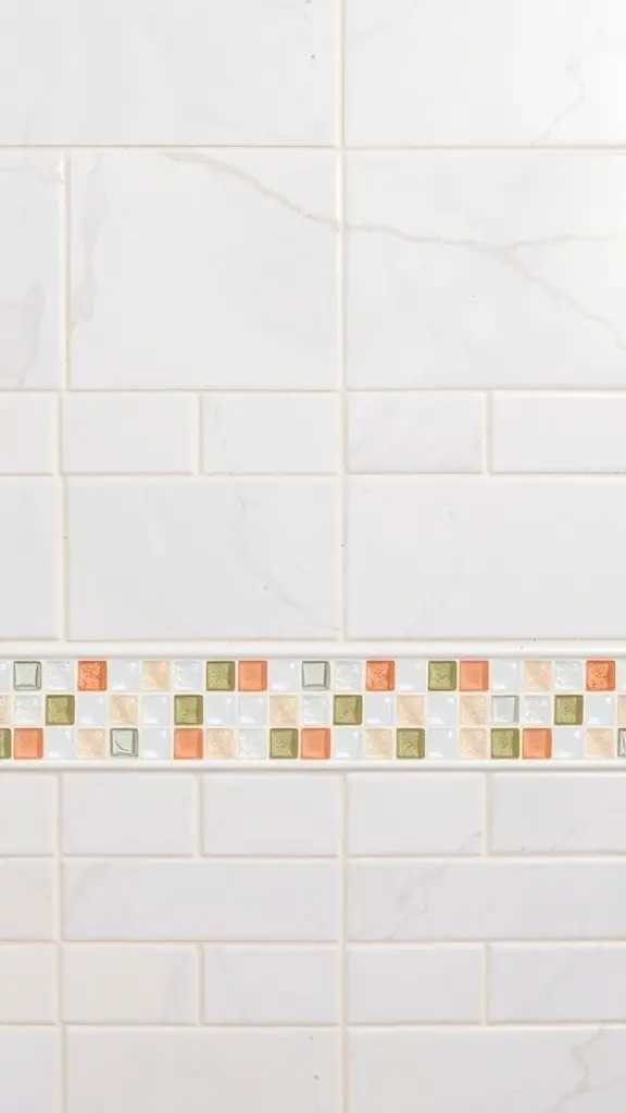 Subtle mosaic tile accent in a bathroom