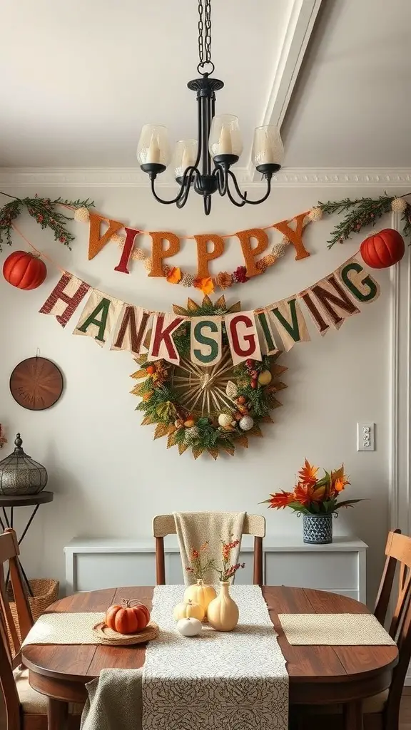 A vintage-inspired Thanksgiving banner reading 'VIPPY HANKSGIVING' with colorful letters and autumn decorations.
