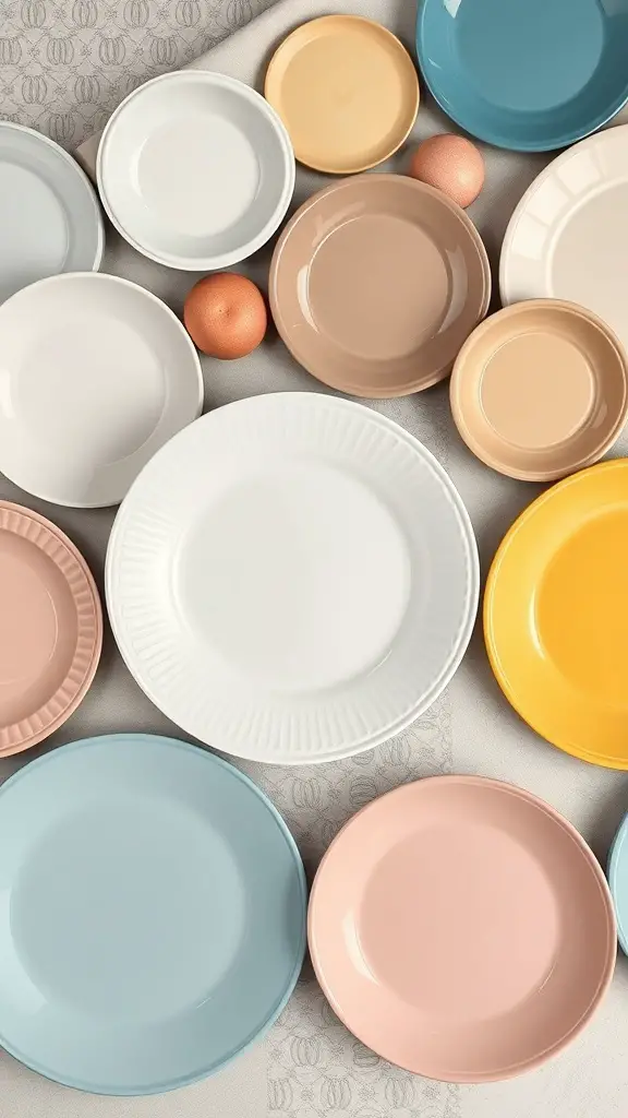 29+ Creative Ideas for a Stunning Plate Wall Display 5 A colorful assortment of plates arranged in a visually appealing manner.