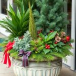 31+ Stunning Outdoor Holiday Planters to Brighten Your Winter Decor 6