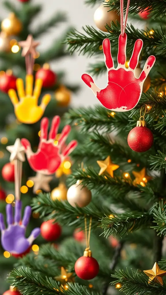 29+ Creative Handprint Christmas Crafts for Kids 1
