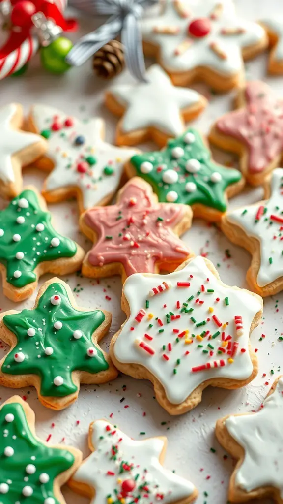 23+ Festive Christmas Event Ideas for a Joyous Celebration 7 Decorated Christmas cookies in various shapes and colors.