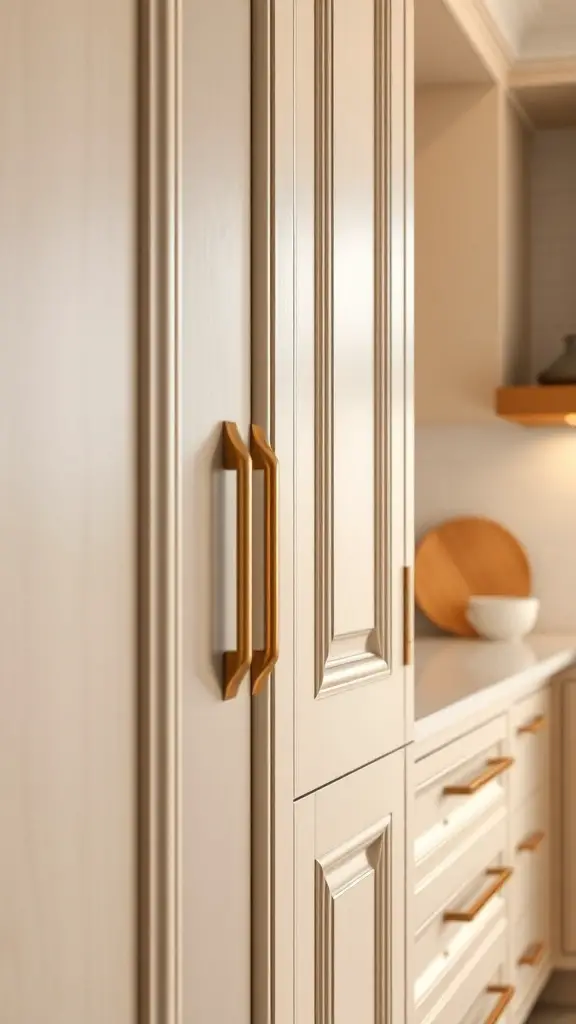 29+ Warm Neutral Kitchen Ideas to Transform Your Space 10 Close-up of kitchen cabinet hardware with a warm neutral color scheme