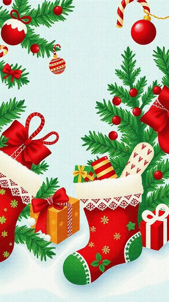 27+ Festive Christmas Cross Stitch Patterns to Brighten Your Holiday Season 10 Colorful Christmas stockings with gifts and festive decorations