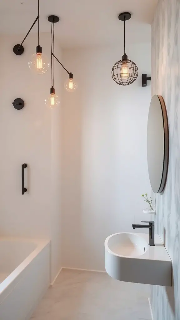 29+ Stylish Lighting Ideas to Transform Your Bathroom 12 Stylish bathroom lighting with unique pendant fixtures