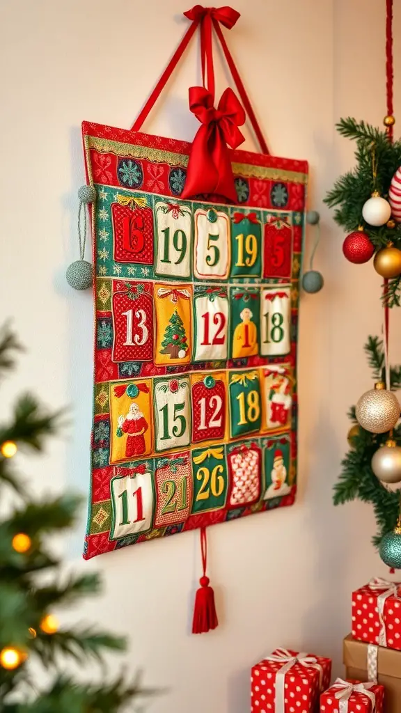 29+ Creative Sewing Projects for Handmade Christmas Gifts 8 A colorful sewn fabric advent calendar with pockets for each day leading up to Christmas.