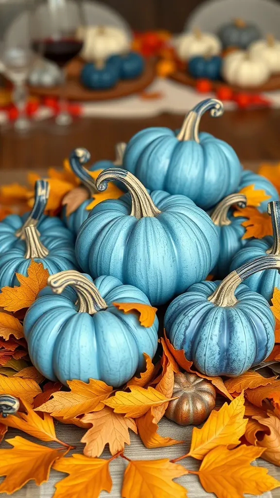 25+ Stunning Blue Thanksgiving Table Decor Ideas 1