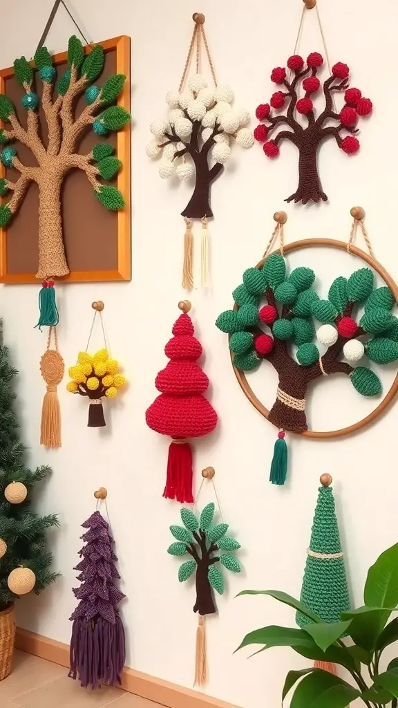 29+ Stunning Crochet Christmas Tree Ideas to Brighten Your Holiday Decor 14 Colorful crochet tree wall hangings in various designs and styles