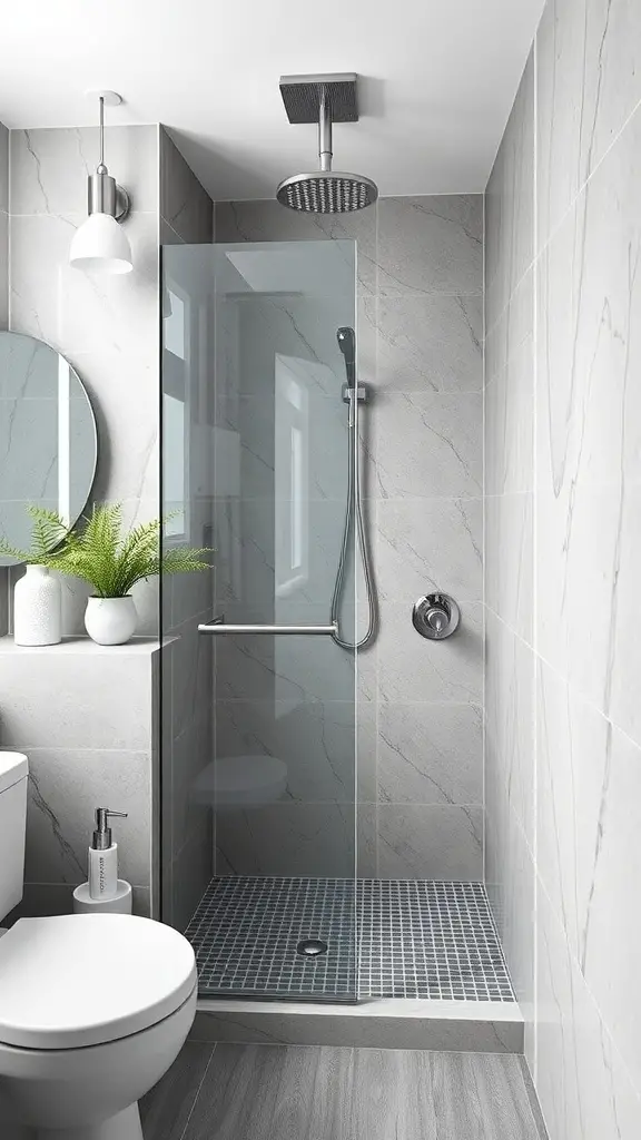 25+ Inspiring Small Walk-In Shower Ideas to Maximize Your Space 7 Modern small walk-in shower with glass enclosure and light-colored tiles