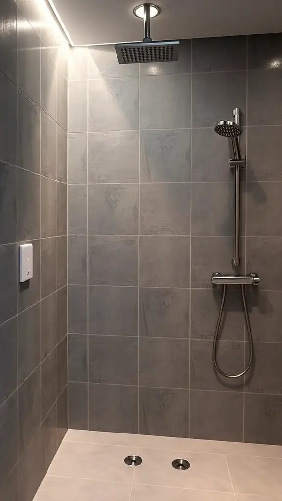 25+ Stunning Pony Wall Shower Ideas for Your Bathroom Remodel 14 Modern shower with smart technology features