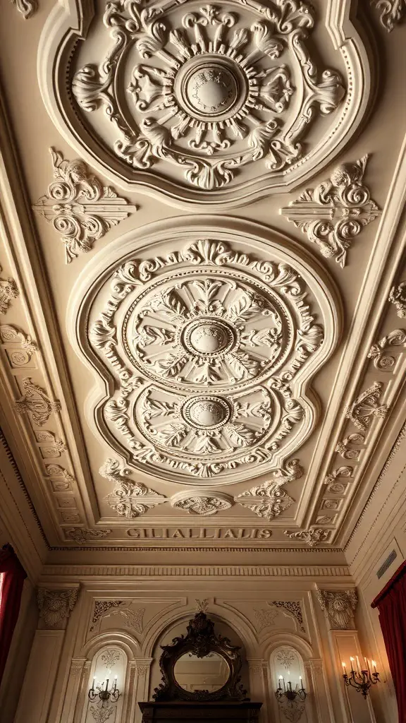 27+ Creative Ceiling Decoration Ideas for Every Room 13 A detailed vintage ceiling medallion with intricate designs.