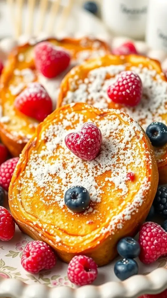 29+ Festive Christmas Brunch Buffet Ideas 2 Delicious Eggnog French Toast topped with raspberries and blueberries