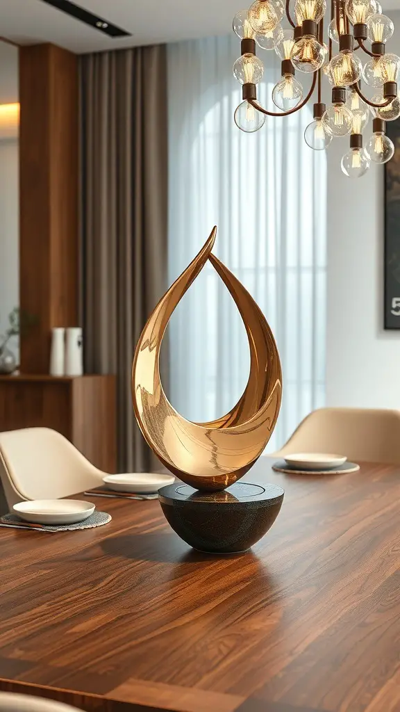 23+ Stunning Dining Table Centerpiece Ideas 6 A modern artistic table sculpture on a dining table