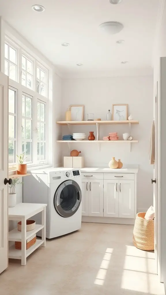 25+ Stylish Mudroom and Laundry Room Combo Ideas to Maximize Space 2 Bright and airy mudroom and laundry room with large windows and white cabinetry