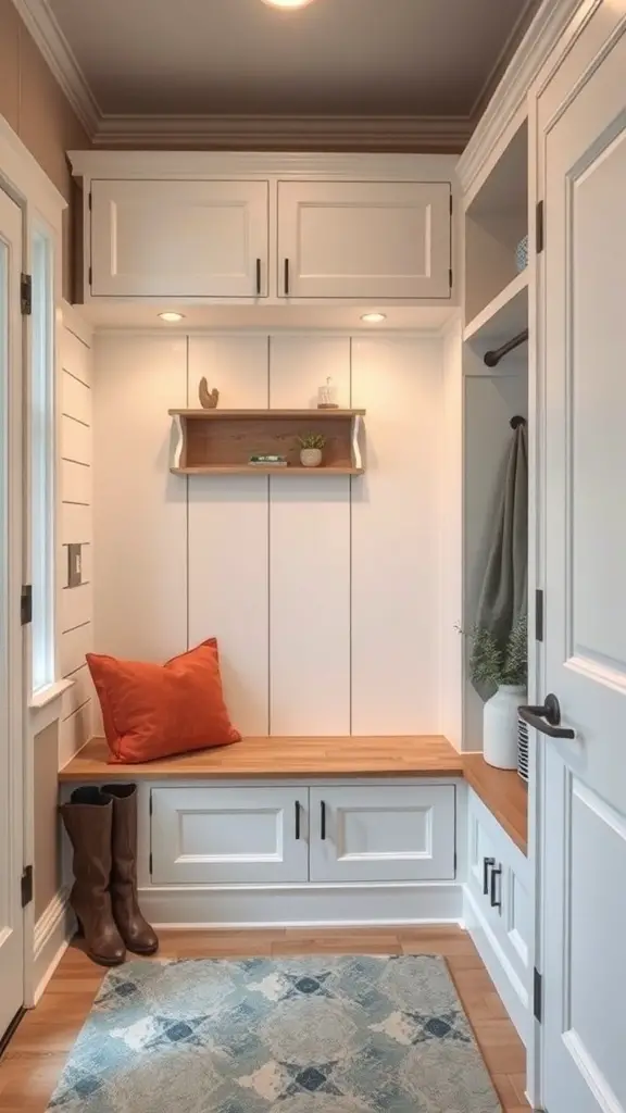 25+ Stunning Mini Mudroom Entryway Ideas for Small Spaces 15 A stylish mini mudroom with smart technology features.