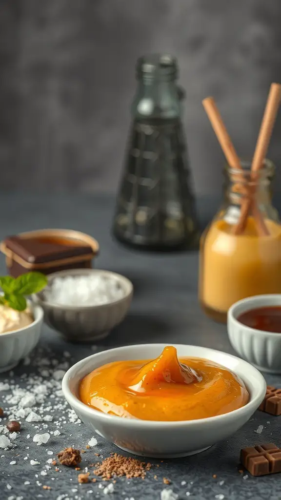 23+ Budget-Friendly Dollar Tree Hot Cocoa Bar Ideas 16 A variety of gourmet hot cocoa enhancements including caramel sauce, whipped cream, sea salt, and chocolate.