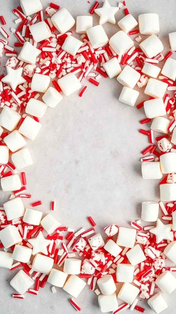 29+ Creative Hot Cocoa Bar Ideas for Cozy Gatherings 8 A variety of toppings for hot cocoa including marshmallows, peppermint sticks, and sprinkles.