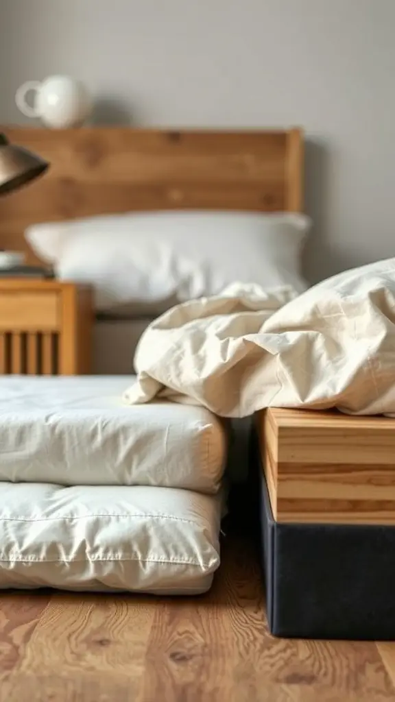 25+ Creative Under Bed Storage Solutions for Small Spaces 9 A cozy bedroom with a bed and under bed storage options.