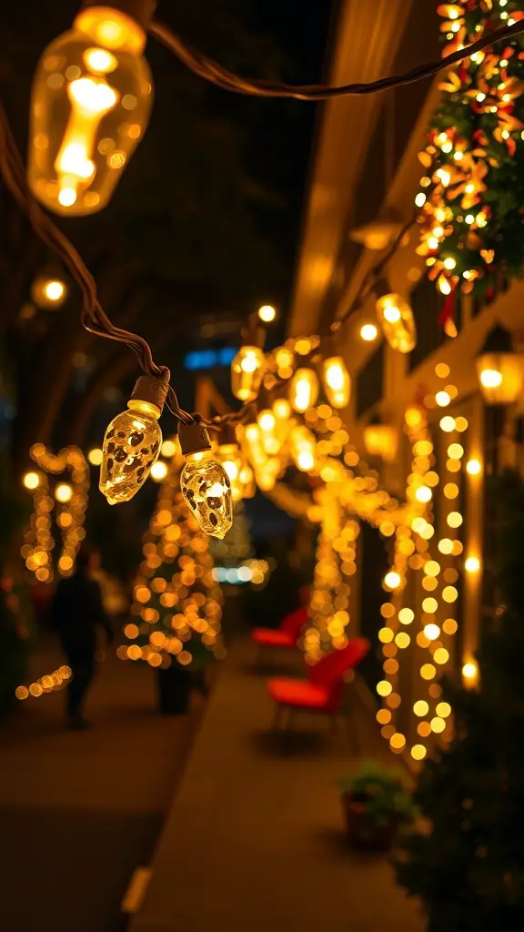 29+ Stunning Leopard Christmas Decor Ideas to Elevate Your Holiday Style 12 Leopard print Christmas lights glowing in a festive setting