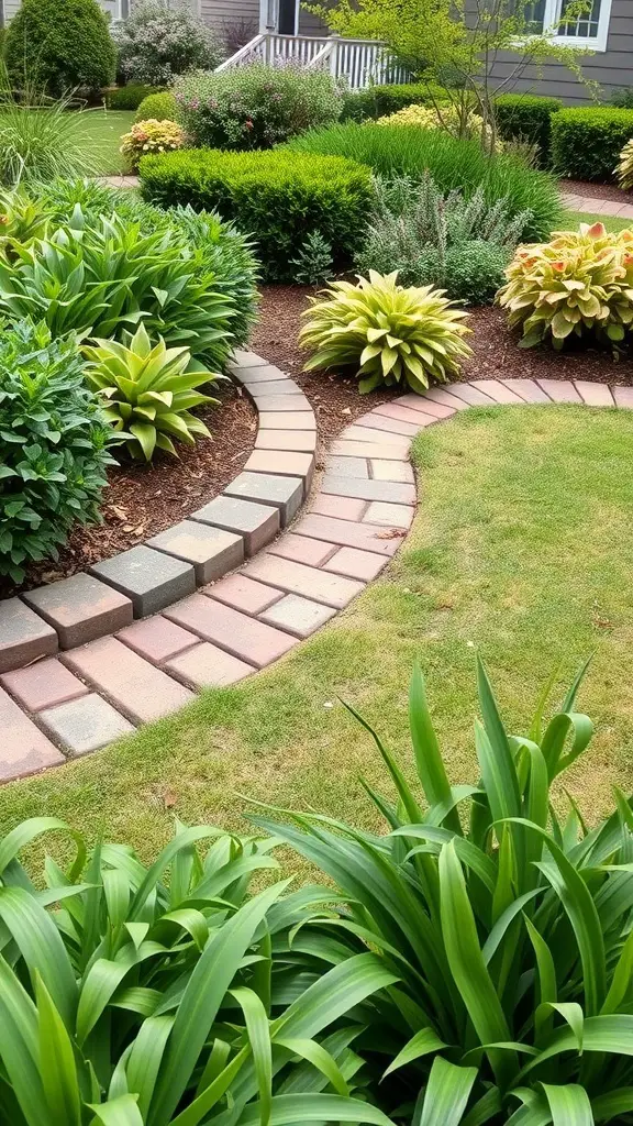 29+ Stunning Garden Border Ideas to Transform Your Outdoor Space 5 A garden with brick edging and lush plants