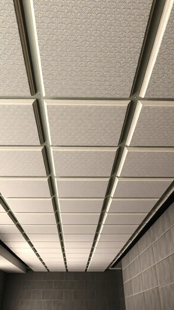 Ceiling with acoustic panels for soundproofing
