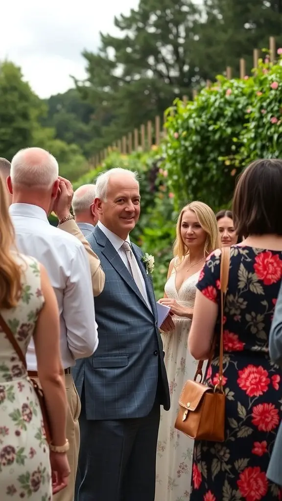 25+ Dreamy Garden Party Wedding Ideas for a Magical Celebration 11 Guests at a garden party wedding with a photographer capturing moments.